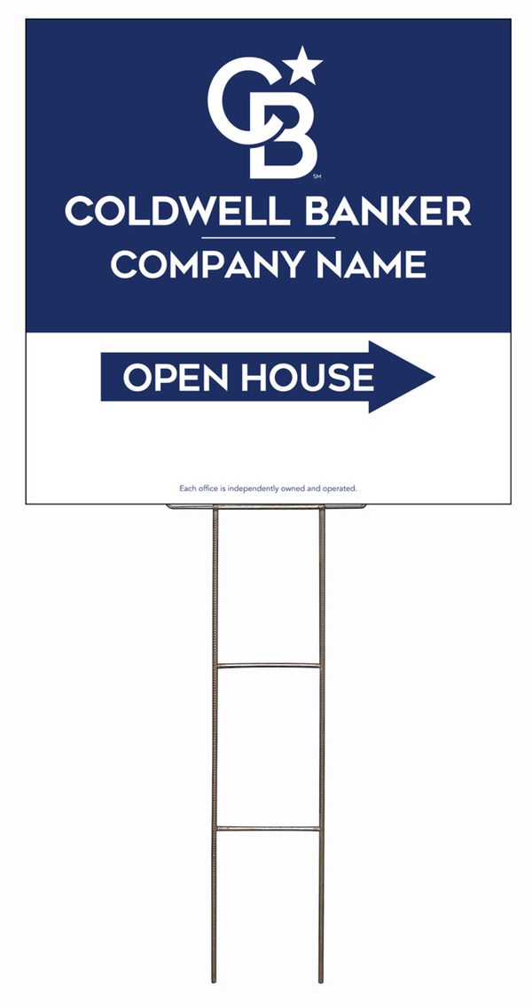 Wire H-Stake and Office Open House Sign Panel Unit, 24h x 24w, 4mm Corrugated