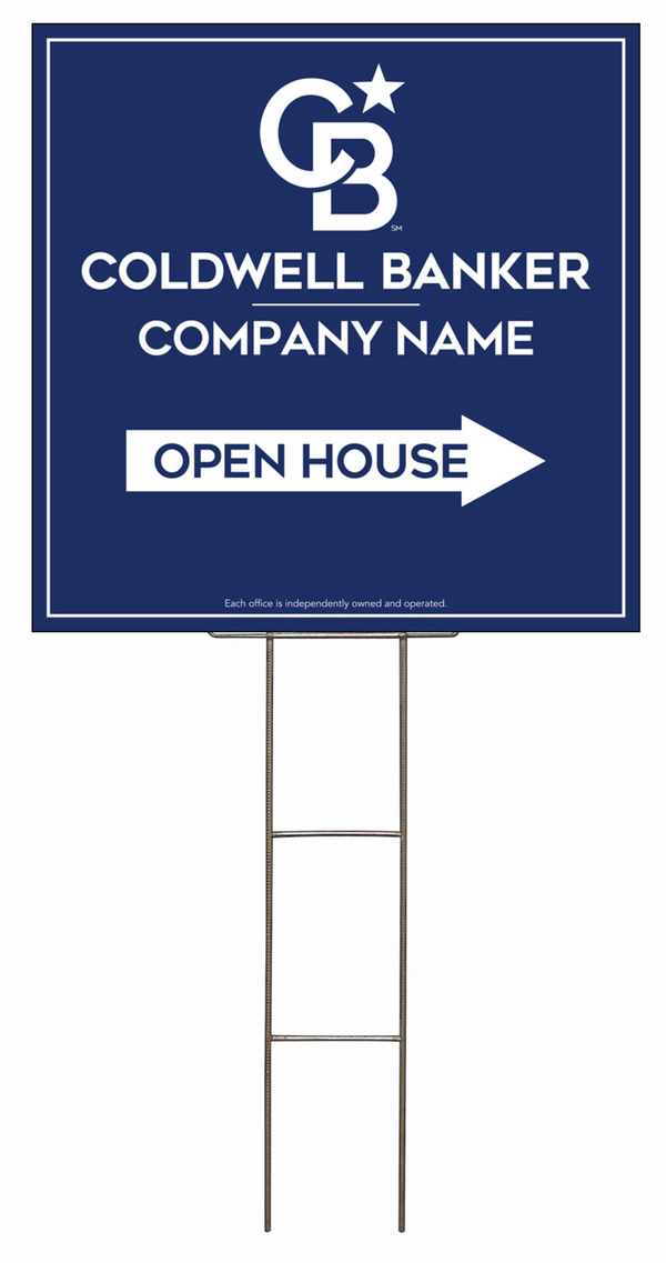Wire H-Stake and Office Open House Sign Panel Unit, 24h x 24w, 4mm Corrugated