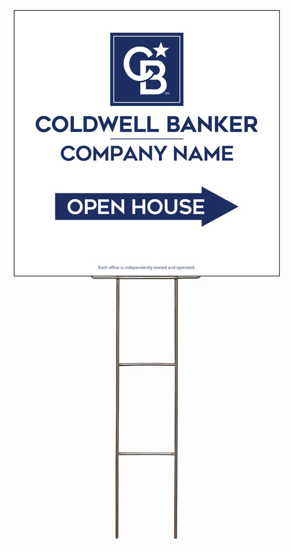 Wire H-Stake and Office Open House Sign Panel Unit, 24h x 24w, 4mm Corrugated