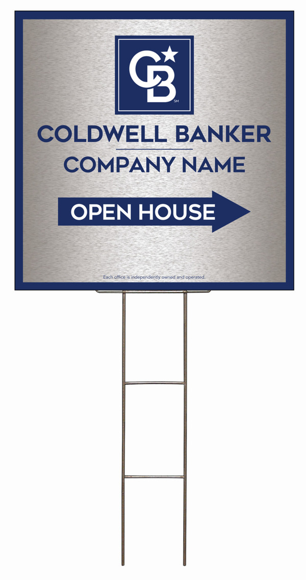 Wire H-Stake and Office Open House Sign Panel Unit, 24h x 24w, 4mm Corrugated