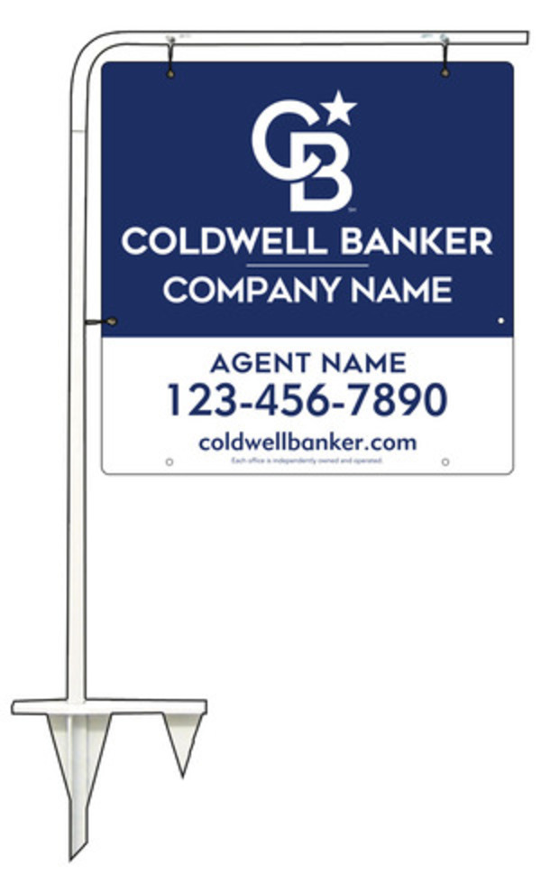 Tubluar Stake and Agent Sign Panel Unit, 24h x 24w, Poly