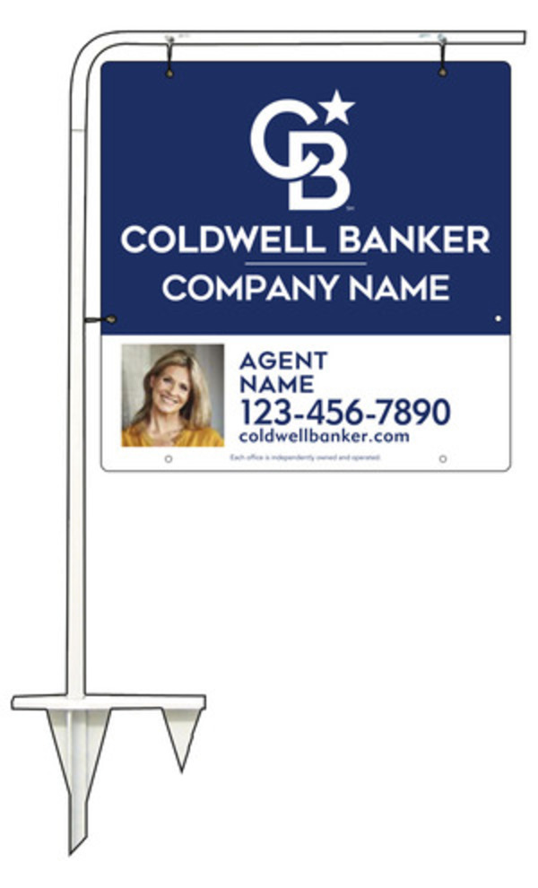 Tubular Stake and Agent Photo Sign Panel Unit, 24h x 24w, Steel