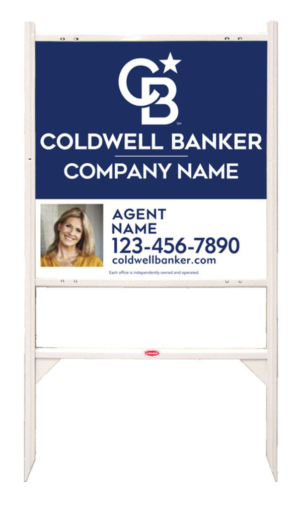 Angle Iron Frame and Agent Photo Sign Panel Unit, 24h x 24w, Steel