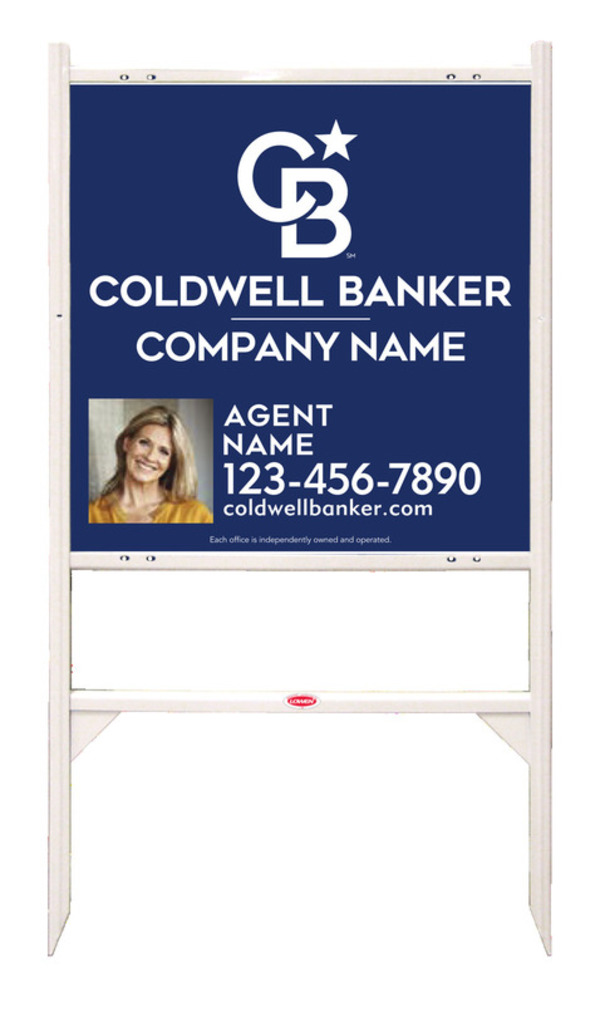 Angle Iron Frame and Agent Photo Sign Panel Unit, 24h x 24w, Steel
