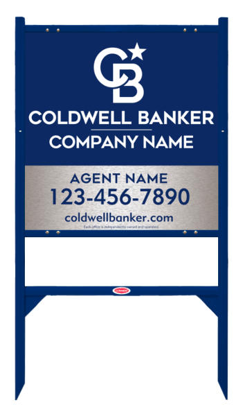 Angle Iron Frame and Agent Sign Panel Unit, 24h x 24w, Brushed Aluminum Composite