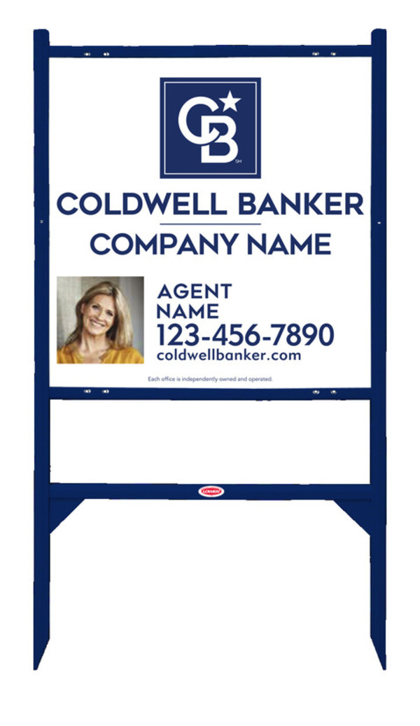 Angle Iron Frame and Agent Photo Sign Panel Unit, 24h x 24w, Steel