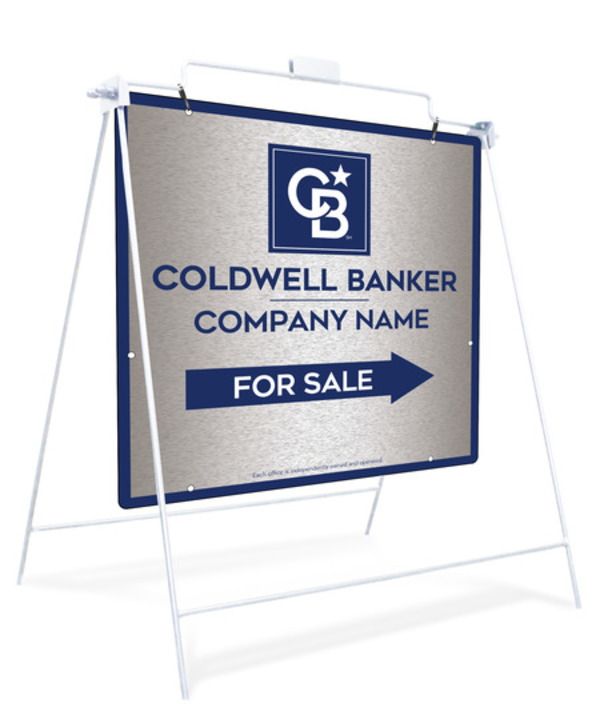 Swinging A-Frame and Office For Sale Sign Panel Unit, 24h x 24w, Brushed Aluminum Composite