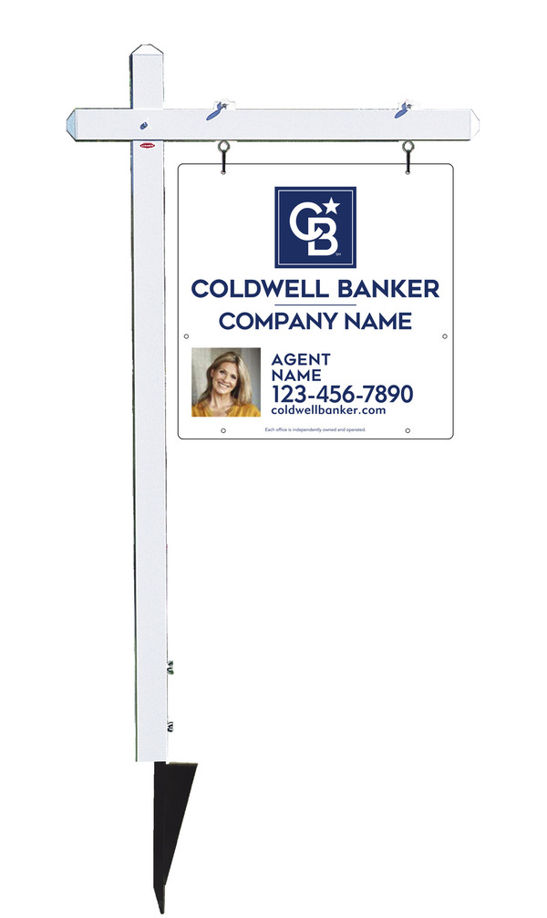 Sign Post and Agent Photo Sign Panel Unit, 24h x 24w, .063 Aluminum