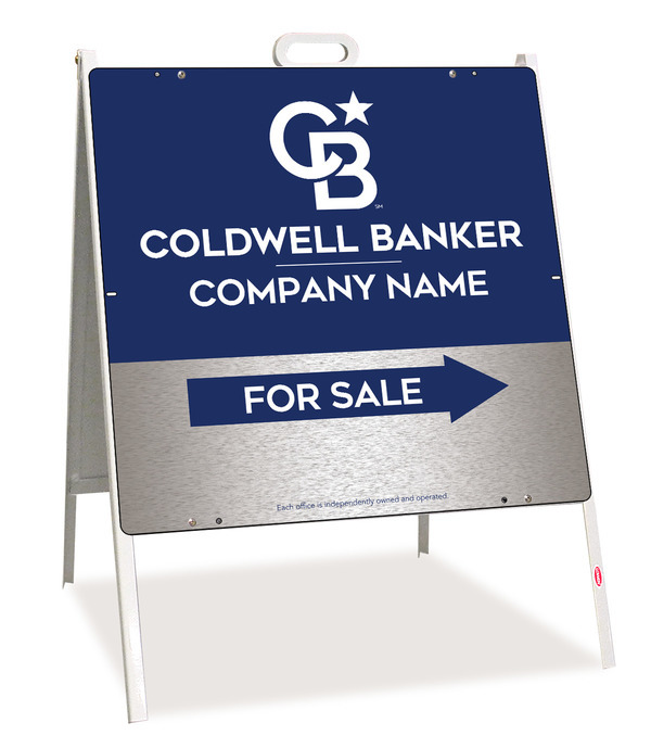 A-Frame and Office For Sale Sign Panel Unit, 24h x 24w, Brushed Aluminum Composite