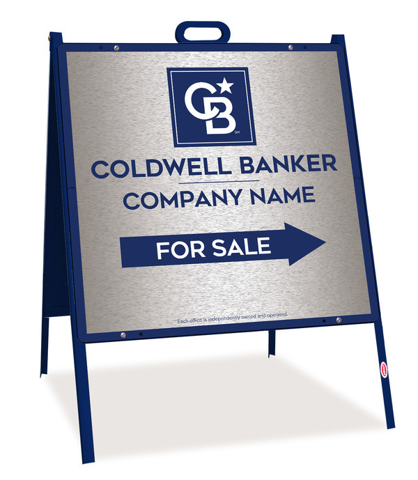 A-Frame and Office For Sale Sign Panel Unit, 24h x 24w, Brushed Aluminum Composite