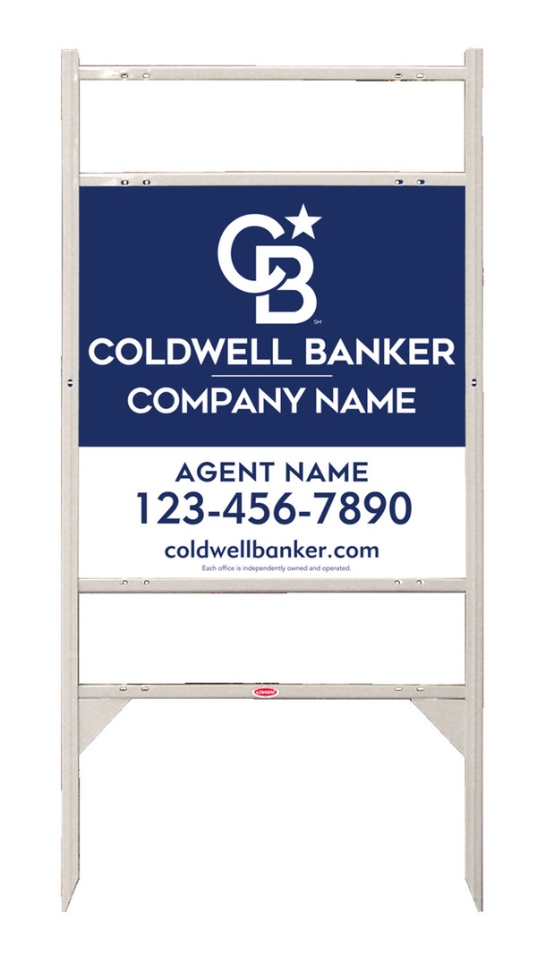 Angle Iron Frame w 2 Rider Inserts and Agent Sign Panel Unit, 24h x 24w, Steel