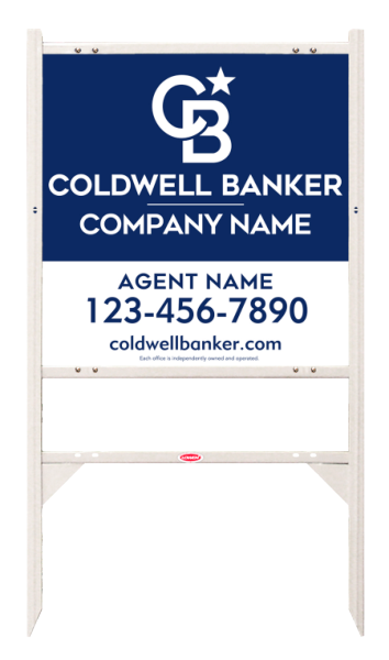 Angle Iron Frame w 2 Rider Inserts and Agent Sign Panel Unit, 24h x 24w, 3MM Aluminum Composite