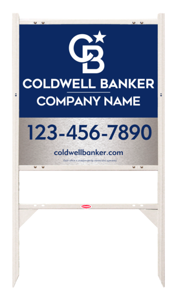 Angle Iron Frame w 2 Rider Inserts and Office Sign Panel Unit, 24h x 24w, Brushed Aluminum Composite