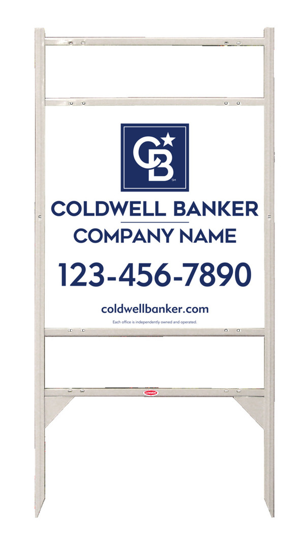 Angle Iron Frame w 2 Rider Inserts and Office Sign Panel Unit, 24h x 24w, 3MM Aluminum Composite