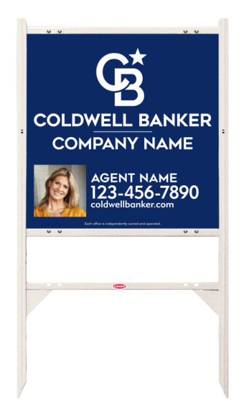 Angle Iron Frame w 2 Rider Inserts and Agent Photo Sign Panel Unit, 24h x 24w, 3MM Aluminum Composite