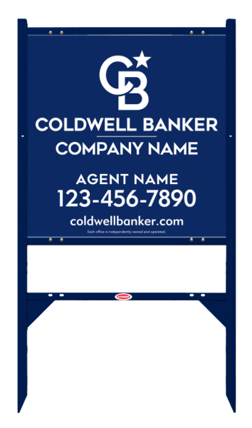 Angle Iron Frame w 2 Rider Inserts and Agent Sign Panel Unit, 24h x 24w, 3MM Aluminum Composite