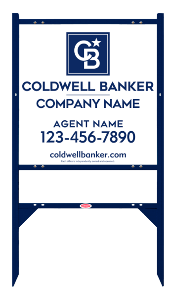 Angle Iron Frame w 2 Rider Inserts and Agent Sign Panel Unit, 24h x 24w, 3MM Aluminum Composite