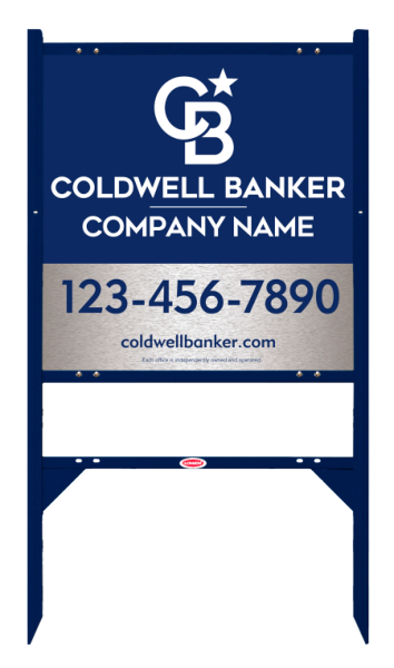 Angle Iron Frame w 2 Rider Inserts and Office Sign Panel Unit, 24h x 24w, Brushed Aluminum Composite