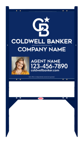 Angle Iron Frame w 2 Rider Inserts and Agent Photo Sign Panel Unit, 24h x 24w, 3MM Aluminum Composite