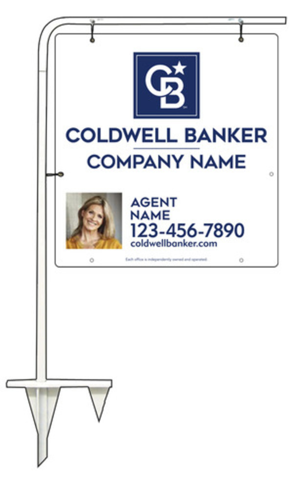 Tubular Stake and Agent Photo Sign Panel Unit, 25h x 24w, .063 Aluminum