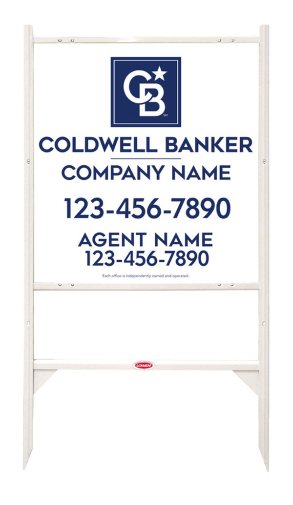 Angle Iron Frame and Agent Sign Panel Unit, 25h x 24w, Poly