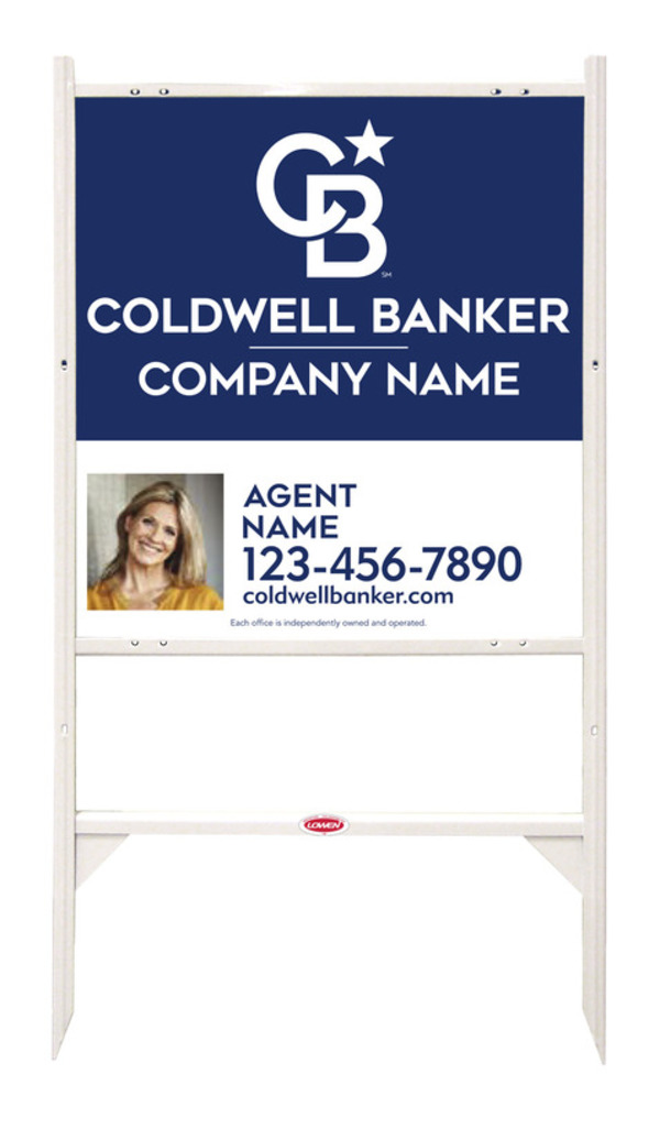 Angle Iron Frame and Agent Photo Sign Panel Unit, 25h x 24w, Poly