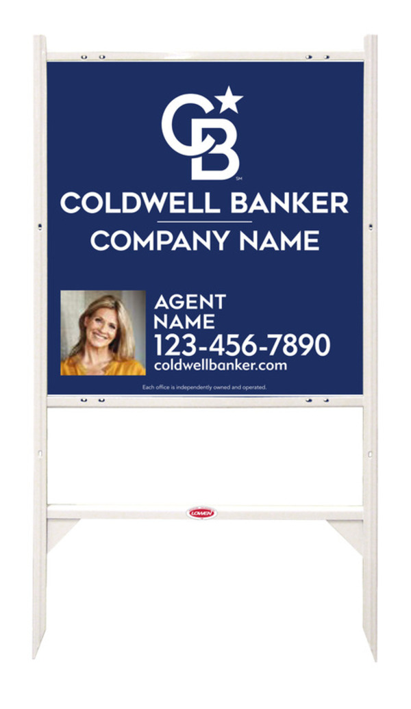 Angle Iron Frame and Agent Photo Sign Panel Unit, 25h x 24w, Poly