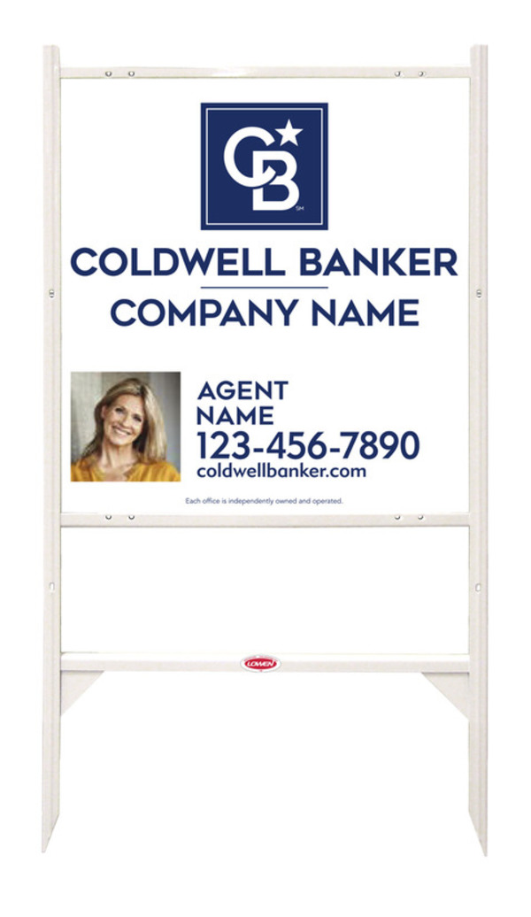 Angle Iron Frame and Agent Photo Sign Panel Unit, 25h x 24w, Poly