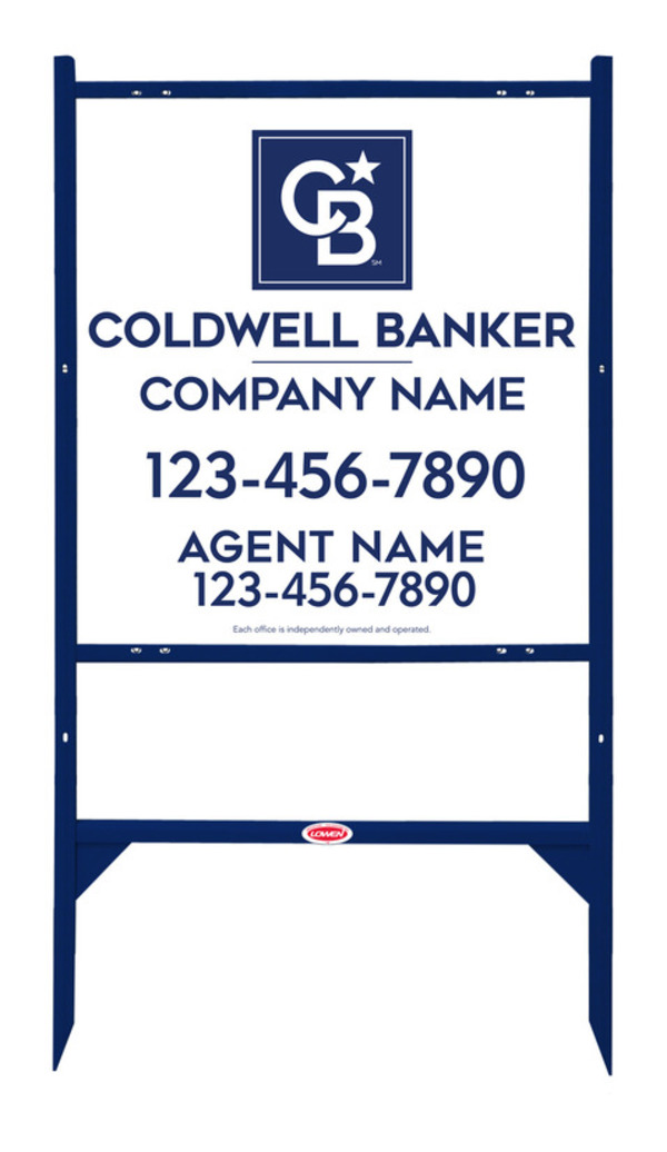 Angle Iron Frame and Agent Sign Panel Unit, 25h x 24w, Poly