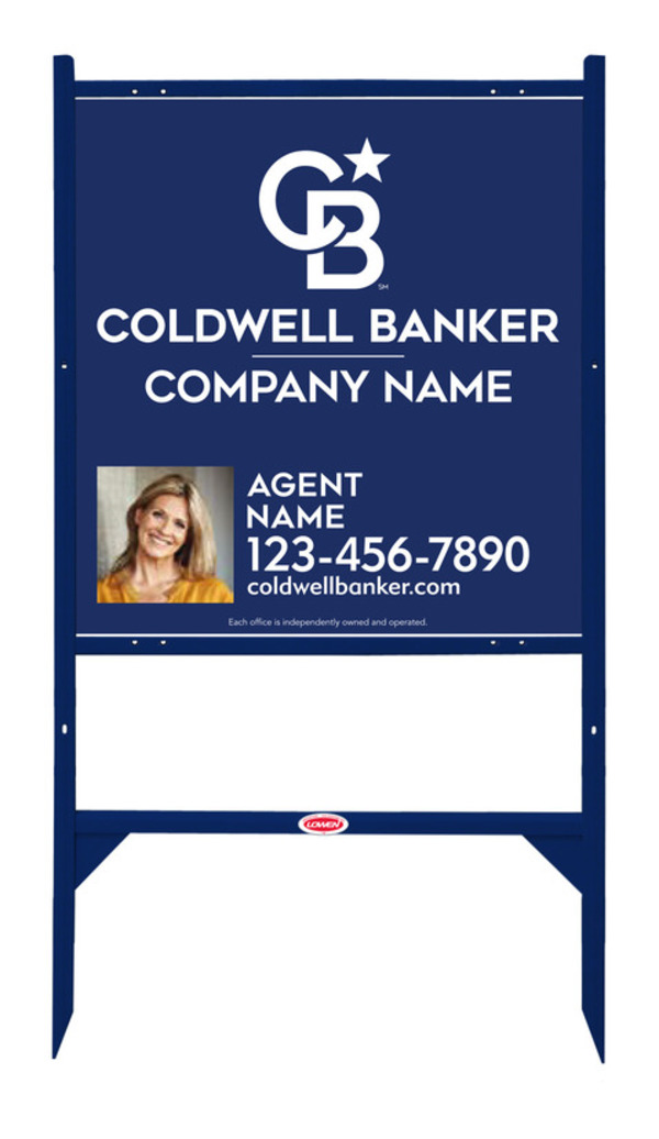 Angle Iron Frame and Agent Photo Sign Panel Unit, 25h x 24w, Poly