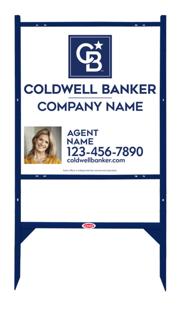Angle Iron Frame and Agent Photo Sign Panel Unit, 25h x 24w, Poly