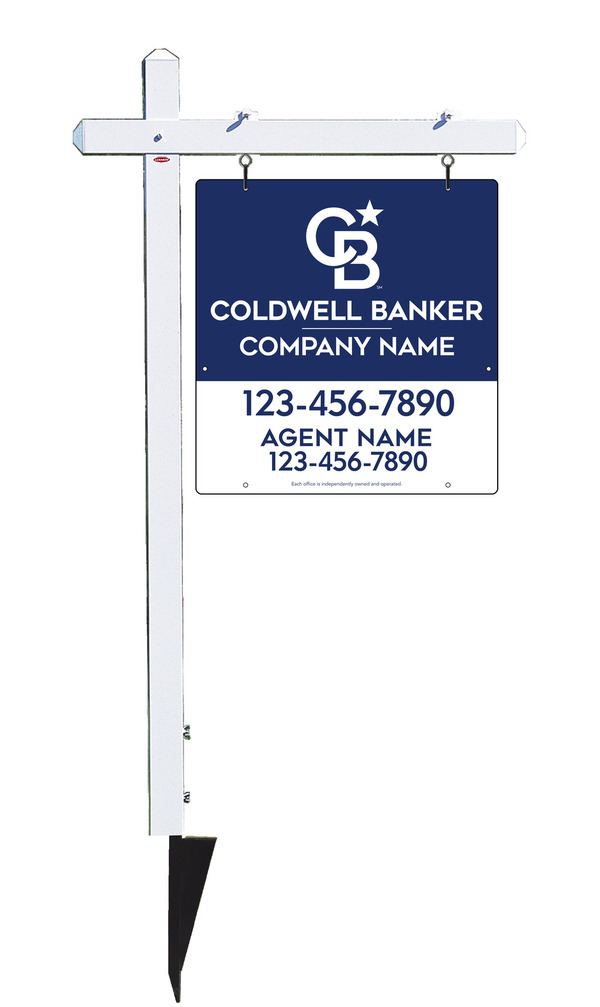 Sign Post and Agent Sign Panel Unit, 25h x 24w, .063 Aluminum