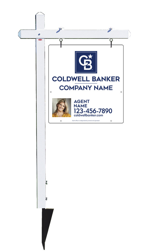 Sign Post and Agent Photo Sign Panel Unit, 25h x 24w, .063 Aluminum