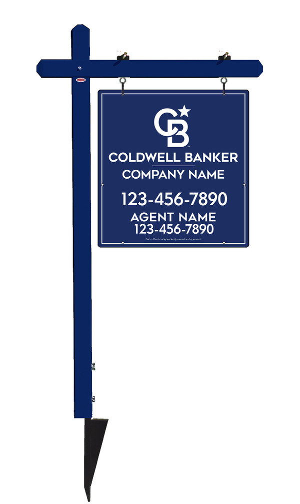 Sign Post and Agent Sign Panel Unit, 25h x 24w, Steel