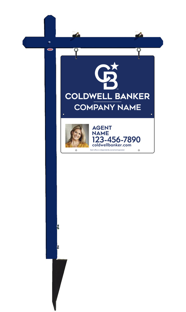 Sign Post and Agent Photo Sign Panel Unit, 25h x 24w, .063 Aluminum