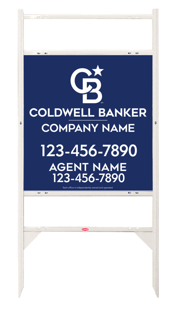 Angle Iron Frame w 2 Rider Inserts and Agent Sign Panel Unit, 25h x 24w, .090 Poly