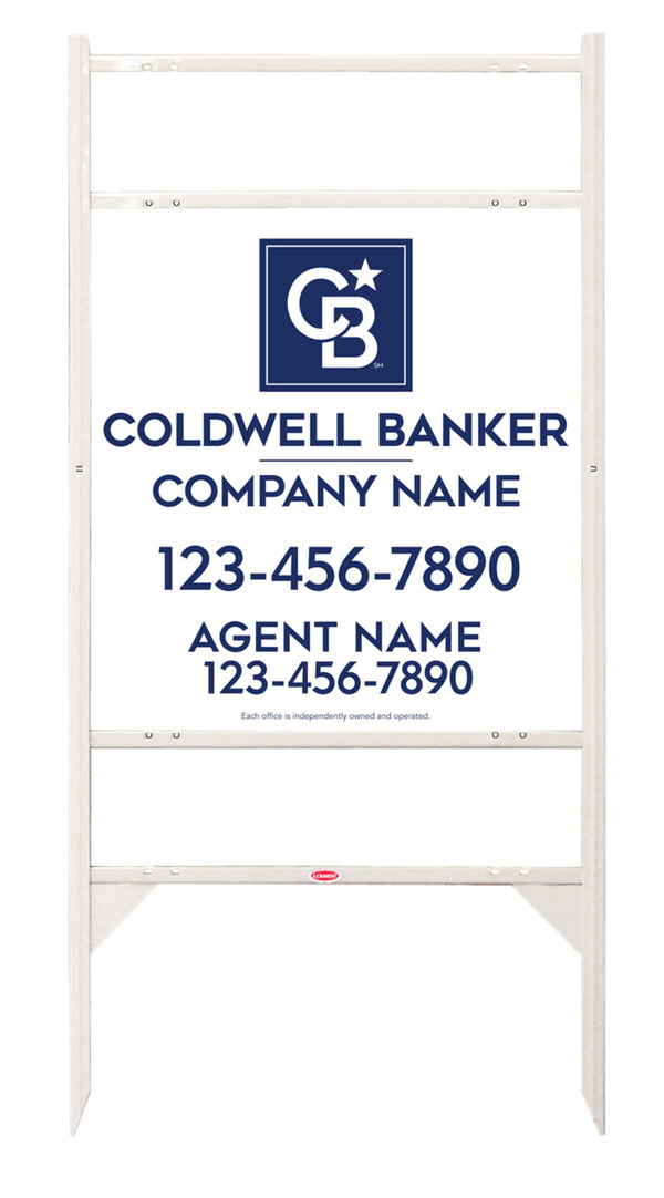 Angle Iron Frame w 2 Rider Inserts and Agent Sign Panel Unit, 25h x 24w, .090 Poly
