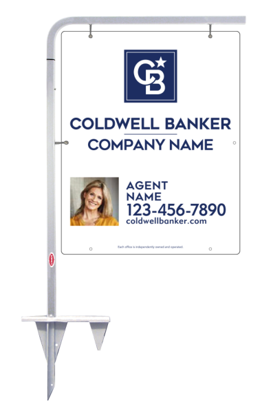 Tubular Stake and Agent Photo Sign Panel Unit, 30h x 24w, 3MM Aluminum Composite