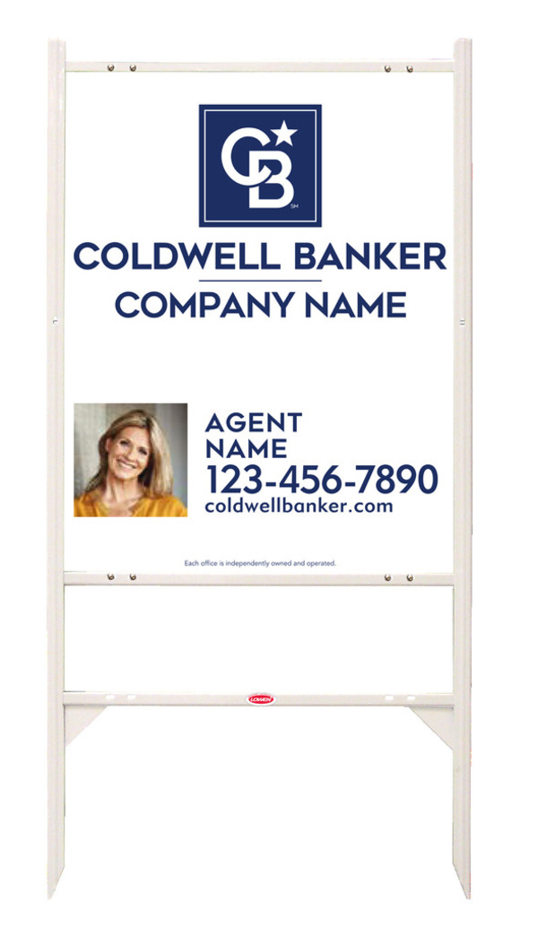 Angle Iron Frame and Agent Photo Sign Panel Unit, 30h x 24w, .040 Aluminum