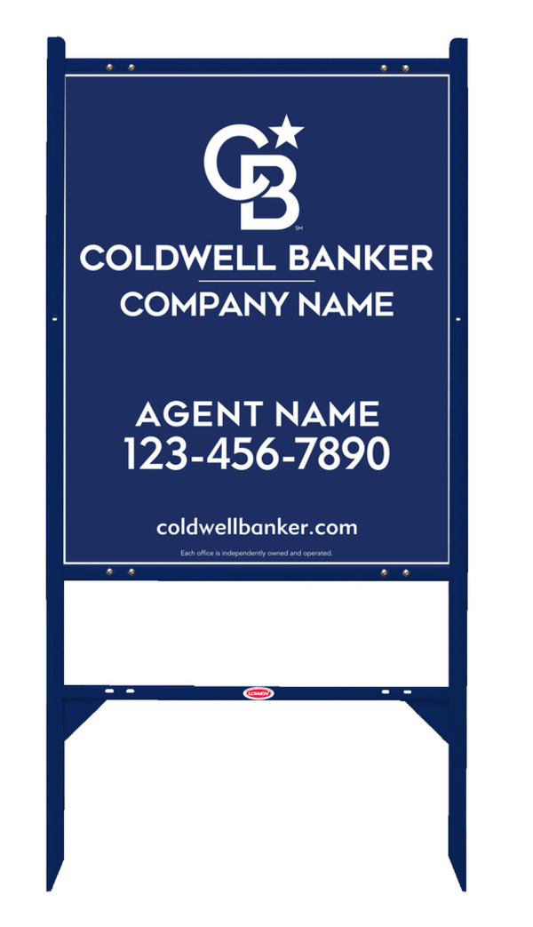 Angle Iron Frame and Agent Sign Panel Unit, 30h x 24w, Steel