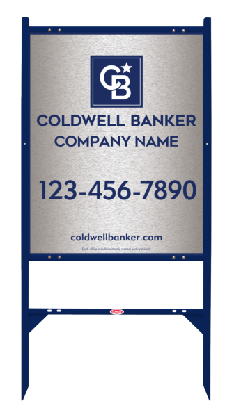 Angle Iron Frame and Office Sign Panel Unit, 30h x 24w, Brushed Aluminum Composite