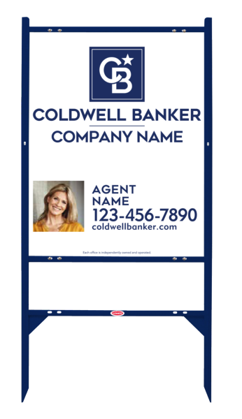 Angle Iron Frame and Agent Photo Sign Panel Unit, 30h x 24w, 3MM Aluminum Composite