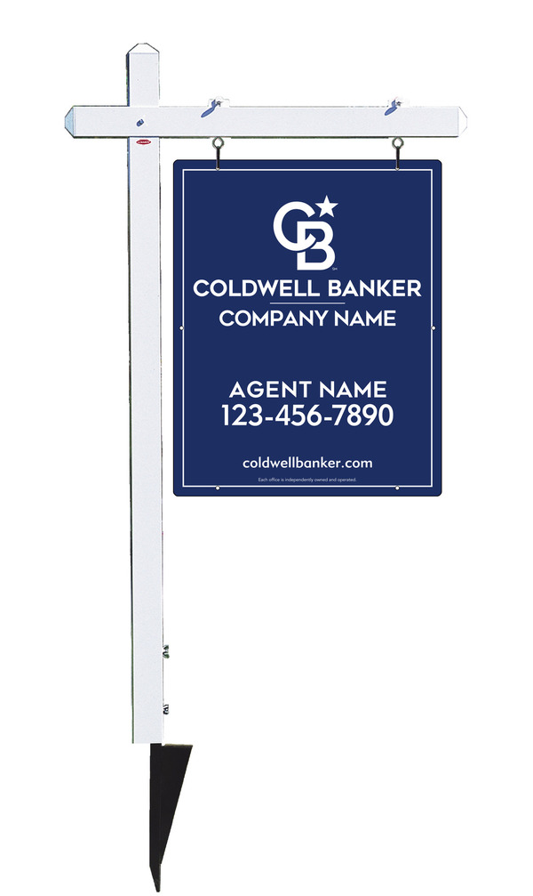 Sign Post and Agent Sign Panel Unit, 30h x 24w, Steel