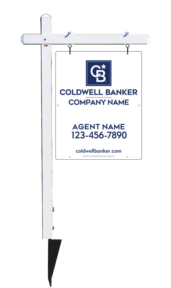 Sign Post and Agent Sign Panel Unit, 30h x 24w, .063 Aluminum