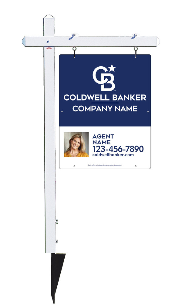 Sign Post and Agent Photo Sign Panel Unit, 30h x 24w, .063 Aluminum