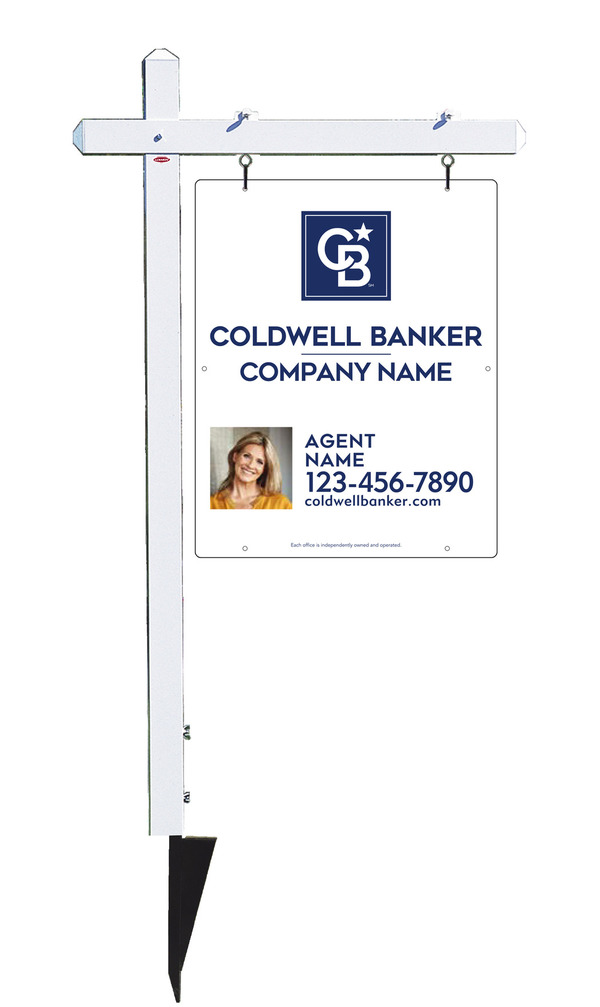 Sign Post and Agent Photo Sign Panel Unit, 30h x 24w, .063 Aluminum
