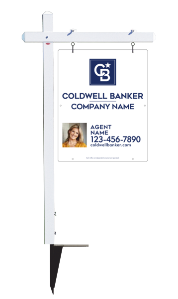 Sign Post and Agent Photo Sign Panel Unit, 30h x 24w, 3MM Aluminum Composite
