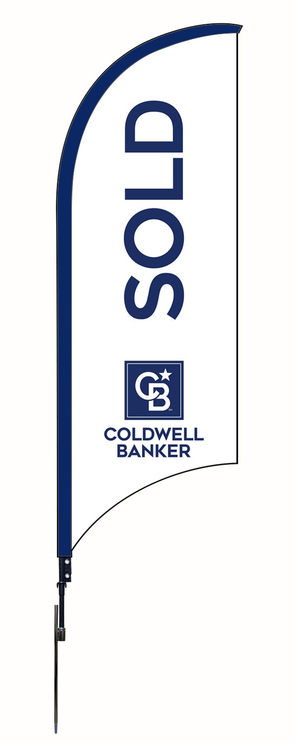 Real Estate SOLD FEATHER FLAG AND POLE, 9-foot