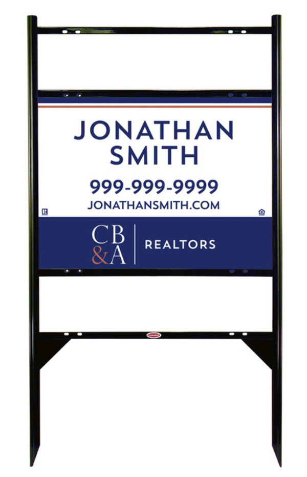 Angle Iron Frame with Two Rider Insets and Sign Panel Unit, 18h x 24w