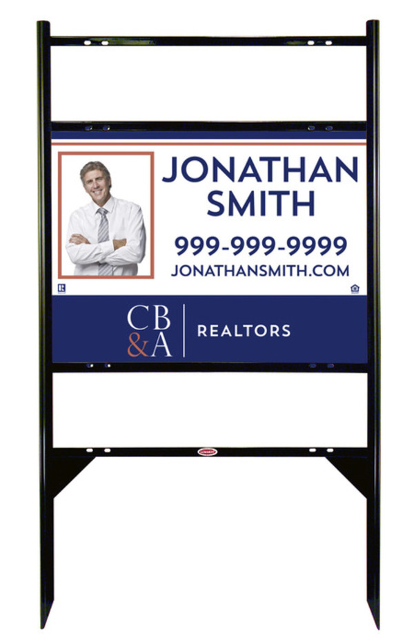 Angle Iron Frame with Two Rider Inserts and Photo Sign Panel Unit, 18h x 24w